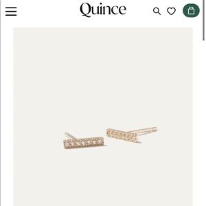 Quince 14k gold Pave Diamond Bar Earring Studs